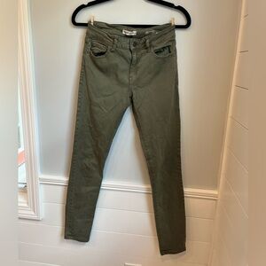 Army green skinny jeans